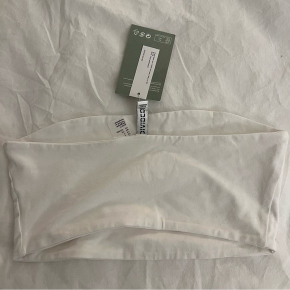 #H&M - WHITE CROPPED TUBE TOP - Picture 3 of 3